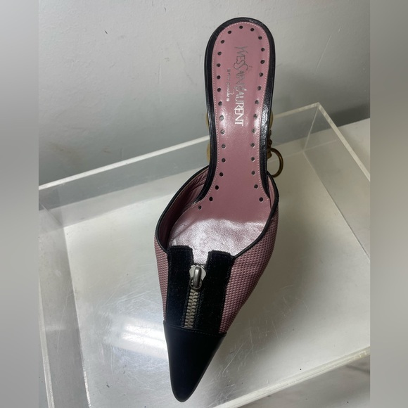Saint Laurent YSL mule kiten heels shoes sz 38 - Picture 12 of 15